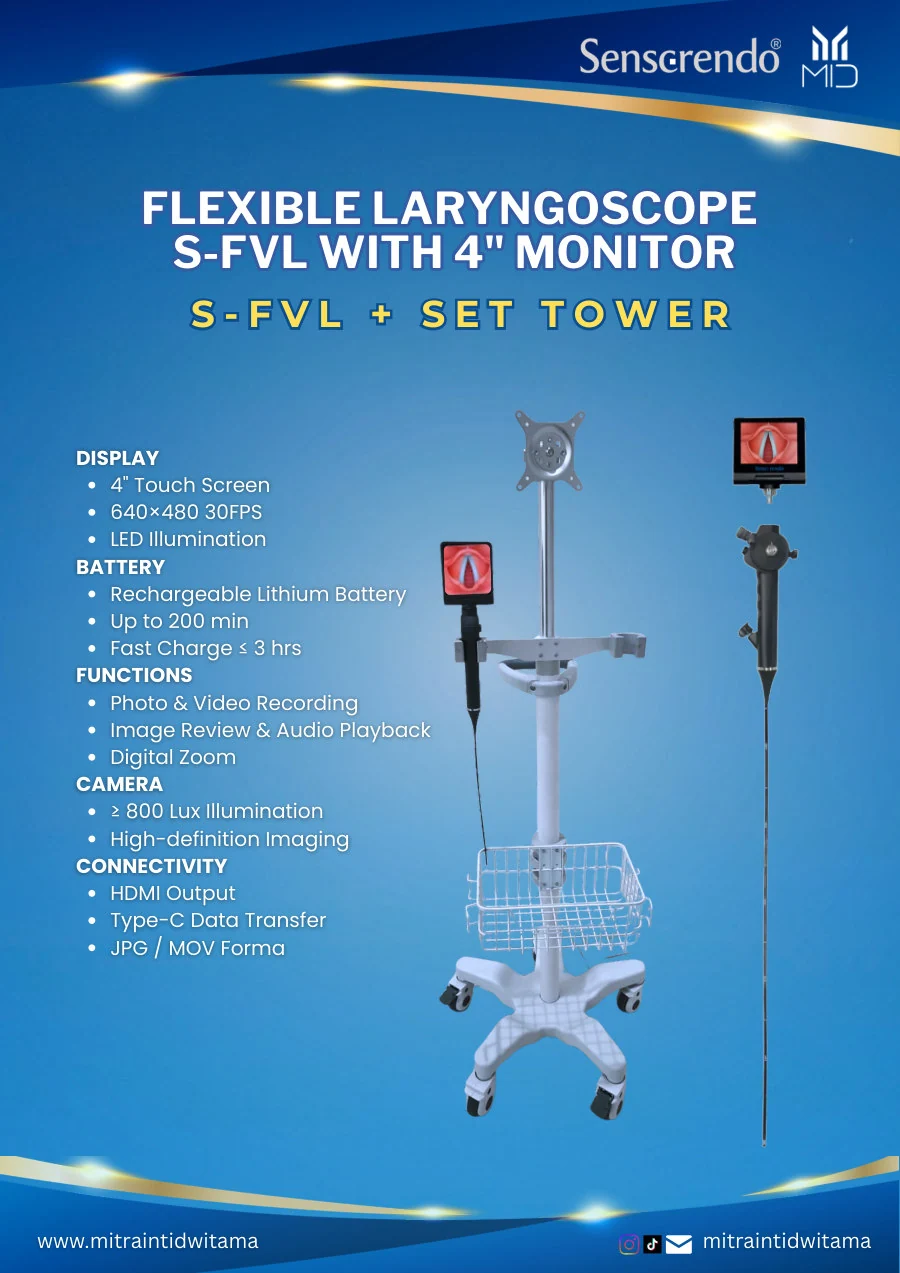 Flexible Laryngoscope S-FVL — Monitor 4 Inch — Sensorendo